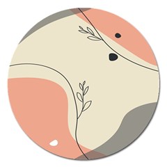 Pattern Line Art Texture Minimalist Design Magnet 5  (round)