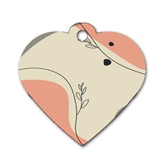 Pattern Line Art Texture Minimalist Design Dog Tag Heart (one Side)