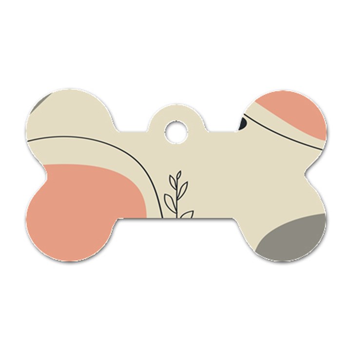 Pattern Line Art Texture Minimalist Design Dog Tag Bone (Two Sides)