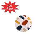 Boho Bohemian Style Design Minimalist Aesthetic Pattern Art Shapes Lines 1  Mini Magnets (100 pack)  Front