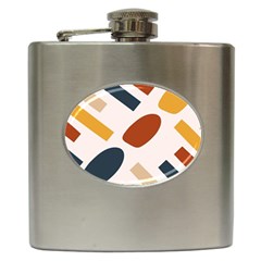 Boho Bohemian Style Design Minimalist Aesthetic Pattern Art Shapes Lines Hip Flask (6 Oz) by Maspions