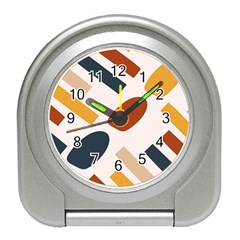 Boho Bohemian Style Design Minimalist Aesthetic Pattern Art Shapes Lines Travel Alarm Clock