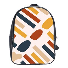 Boho Bohemian Style Design Minimalist Aesthetic Pattern Art Shapes Lines School Bag (large)