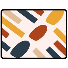 Boho Bohemian Style Design Minimalist Aesthetic Pattern Art Shapes Lines Fleece Blanket (large)