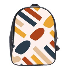 Boho Bohemian Style Design Minimalist Aesthetic Pattern Art Shapes Lines School Bag (xl) by Maspions