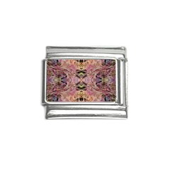 Pink On Brown Italian Charm (9mm) by kaleidomarblingart