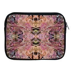 Pink On Brown Apple Ipad 2/3/4 Zipper Cases by kaleidomarblingart