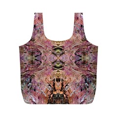 Pink On Brown Full Print Recycle Bag (m) by kaleidomarblingart