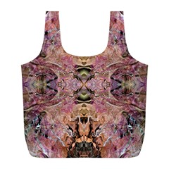 Pink On Brown Full Print Recycle Bag (l) by kaleidomarblingart