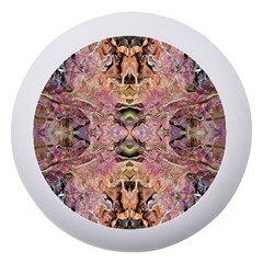 Pink On Brown Dento Box With Mirror by kaleidomarblingart