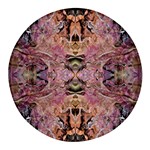 Pink on brown Round Glass Fridge Magnet (4 pack) Front