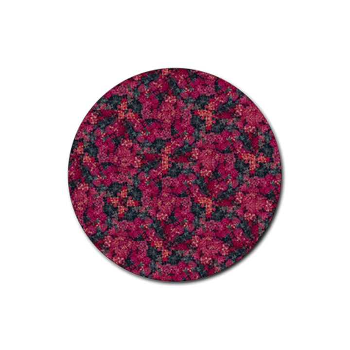 Captivating botanic motif collage composition featuring a harmonious blend of vibrant reds and dark greens. Perfect for adding a touch of natural elegance to any space or garment, whether it s adornin