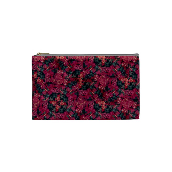 Captivating botanic motif collage composition featuring a harmonious blend of vibrant reds and dark greens. Perfect for adding a touch of natural elegance to any space or garment, whether it s adornin