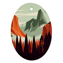 Mountain Travel Canyon Nature Tree Wood Ornament (oval) by Maspions