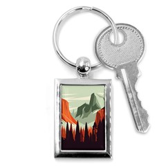 Mountain Travel Canyon Nature Tree Wood Key Chain (rectangle)