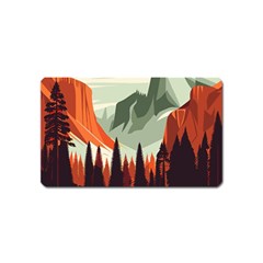 Mountain Travel Canyon Nature Tree Wood Magnet (name Card) by Maspions