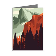 Mountain Travel Canyon Nature Tree Wood Mini Greeting Card by Maspions