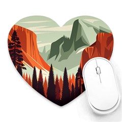 Mountain Travel Canyon Nature Tree Wood Heart Mousepad by Maspions