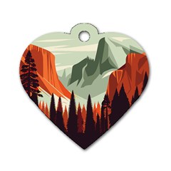 Mountain Travel Canyon Nature Tree Wood Dog Tag Heart (two Sides)