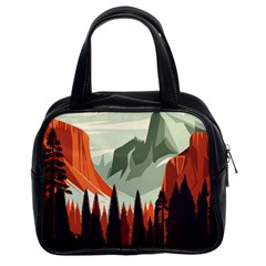 Mountain Travel Canyon Nature Tree Wood Classic Handbag (two Sides)