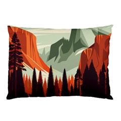 Mountain Travel Canyon Nature Tree Wood Pillow Case by Maspions