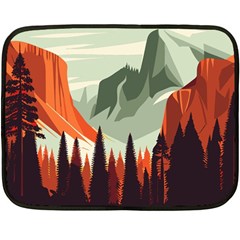 Mountain Travel Canyon Nature Tree Wood Two Sides Fleece Blanket (mini)