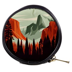 Mountain Travel Canyon Nature Tree Wood Mini Makeup Bag