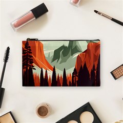 Mountain Travel Canyon Nature Tree Wood Cosmetic Bag (small)