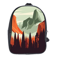 Mountain Travel Canyon Nature Tree Wood School Bag (xl)