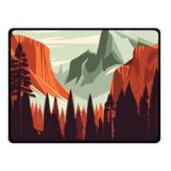 Mountain Travel Canyon Nature Tree Wood Two Sides Fleece Blanket (small)