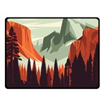 Mountain Travel Canyon Nature Tree Wood Two Sides Fleece Blanket (Small) 45 x34  Blanket Front