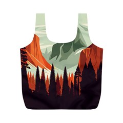 Mountain Travel Canyon Nature Tree Wood Full Print Recycle Bag (m)