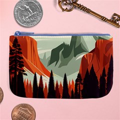 Mountain Travel Canyon Nature Tree Wood Large Coin Purse by Maspions