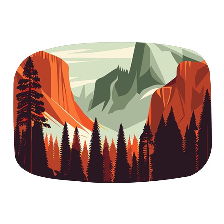 Mountain Travel Canyon Nature Tree Wood Mini Square Pill Box