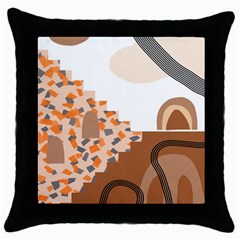 Bohemian Digital Minimalist Boho Style Geometric Abstract Art Throw Pillow Case (black)