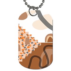 Bohemian Digital Minimalist Boho Style Geometric Abstract Art Dog Tag (one Side)