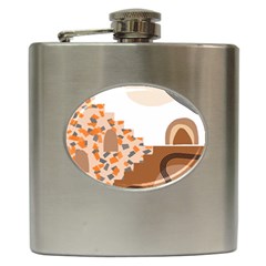 Bohemian Digital Minimalist Boho Style Geometric Abstract Art Hip Flask (6 Oz)