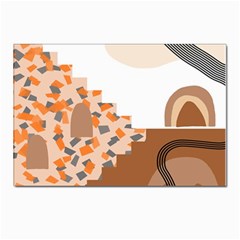 Bohemian Digital Minimalist Boho Style Geometric Abstract Art Postcard 4 x 6  (pkg Of 10)