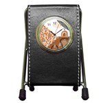 Bohemian Digital Minimalist Boho Style Geometric Abstract Art Pen Holder Desk Clock Front