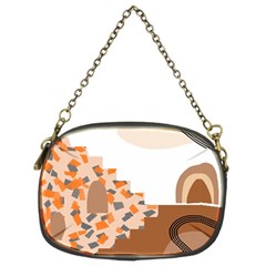 Bohemian Digital Minimalist Boho Style Geometric Abstract Art Chain Purse (two Sides)