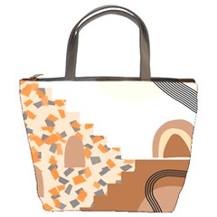 Bohemian Digital Minimalist Boho Style Geometric Abstract Art Bucket Bag by Maspions