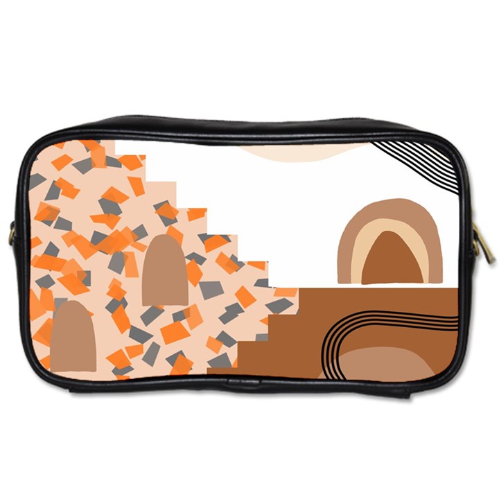 Bohemian Digital Minimalist Boho Style Geometric Abstract Art Toiletries Bag (Two Sides)