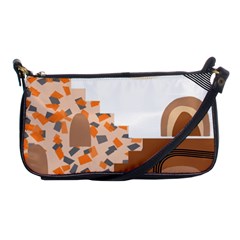 Bohemian Digital Minimalist Boho Style Geometric Abstract Art Shoulder Clutch Bag by Maspions