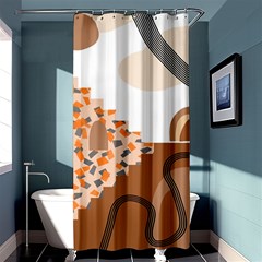 Bohemian Digital Minimalist Boho Style Geometric Abstract Art Shower Curtain 36  X 72  (stall)  by Maspions