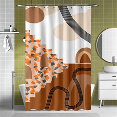 Bohemian Digital Minimalist Boho Style Geometric Abstract Art Shower Curtain 48  X 72  (small)  by Maspions