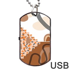 Bohemian Digital Minimalist Boho Style Geometric Abstract Art Dog Tag Usb Flash (one Side) by Maspions