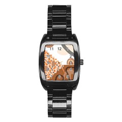 Bohemian Digital Minimalist Boho Style Geometric Abstract Art Stainless Steel Barrel Watch