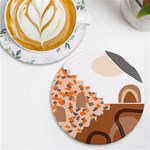 Bohemian Digital Minimalist Boho Style Geometric Abstract Art UV Print Round Tile Coaster Front