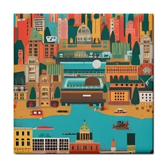 City Painting Town Urban Artwork Tile Coaster