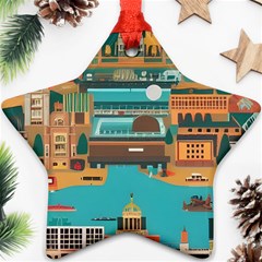 City Painting Town Urban Artwork Ornament (star)